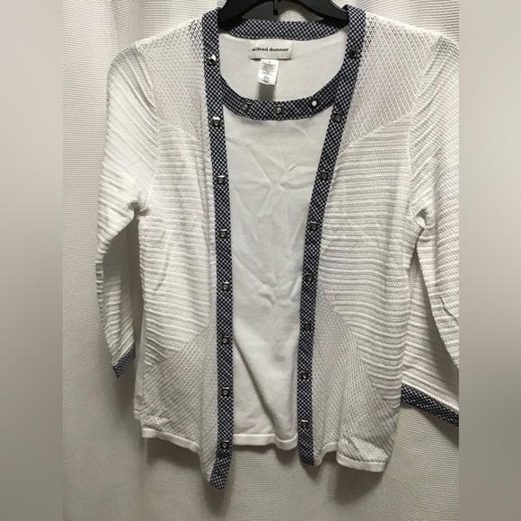 Alfred Dunner top navy and white - Picture 3 of 4